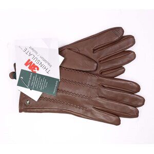 NWT Ralph Lauren Women Leather Gloves, Decorative Stitching & 3M Thinsulate